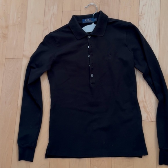 Polo Ralph Lauren Tops - BLACK long sleeved  POLO Ralph Lauren polo 👕 shirt in EUC